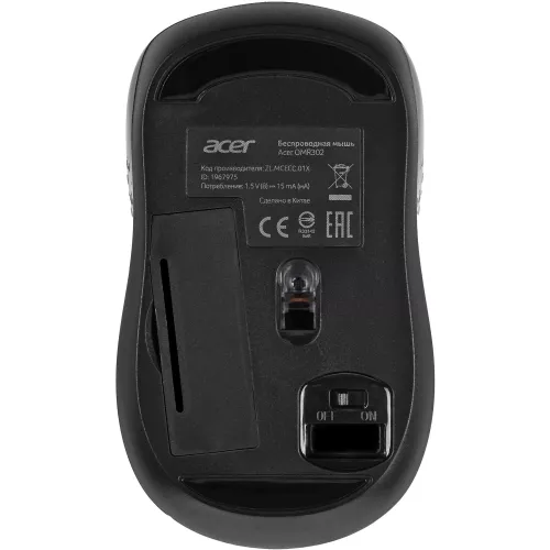 Мышь Acer OMR302 черный оптическая 1200dpi беспров. USB 3but (ZL.MCECC.01X)