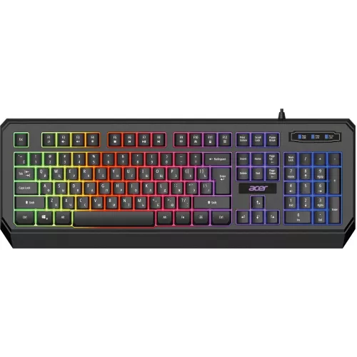 Клавиатура Acer OKW300 черный USB for gamer LED (ZL.KBDCC.019) кабель 1.8м