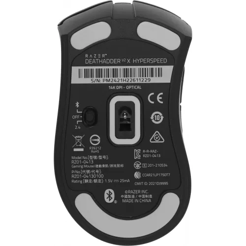 Мышь Razer DeathAdder V2 X HyperSpeed черный оптическая 14000dpi беспров. BT/Radio USB 6but (RZ01-04130100-R3C1)