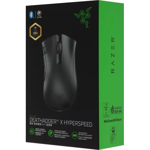 Мышь Razer DeathAdder V2 X HyperSpeed черный оптическая 14000dpi беспров. BT/Radio USB 6but (RZ01-04130100-R3C1)