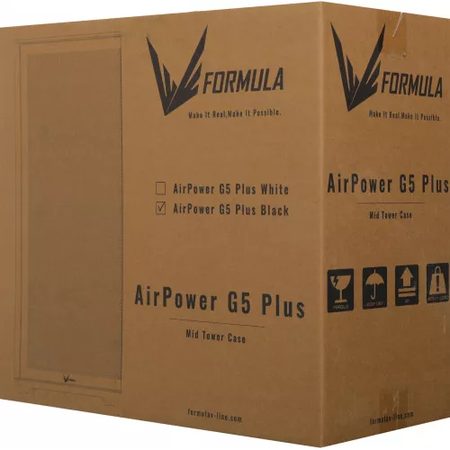 Корпус Formula Air Power G5 Plus черный без БП ATX 2xUSB2.0 audio bott PSU