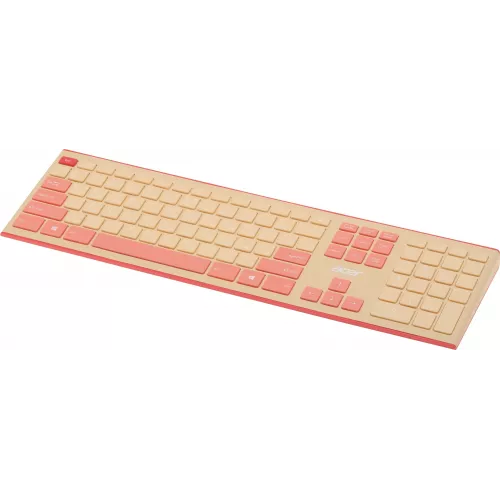 Клавиатура + мышь Acer OCC205 клав:розовый/бежевый мышь:розовый/бежевый USB беспроводная slim Multimedia (ZL.ACCEE.00F)