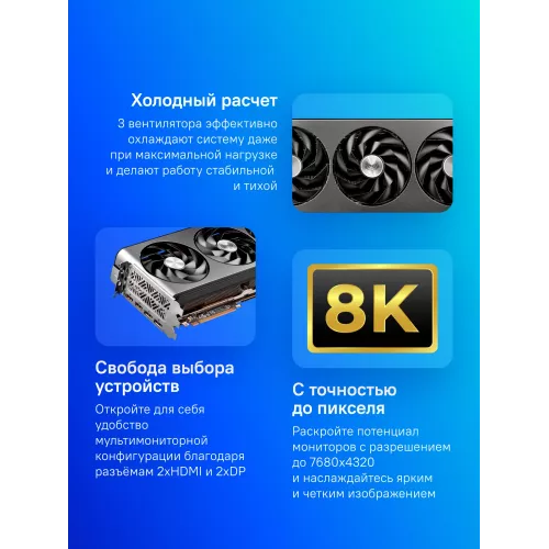 Видеокарта Sapphire PCI-E 4.0 11335-02-20G NITRO+ RX 7700 XT GAMING OC AMD Radeon RX 7700XT 12Gb 192bit GDDR6 2276/18000 HDMIx2 DPx2 HDCP Ret