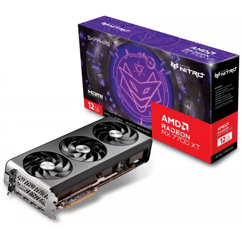 Видеокарта Sapphire PCI-E 4.0 11335-02-20G NITRO+ RX 7700 XT GAMING OC AMD Radeon RX 7700XT 12Gb 192bit GDDR6 2276/18000 HDMIx2 DPx2 HDCP Ret