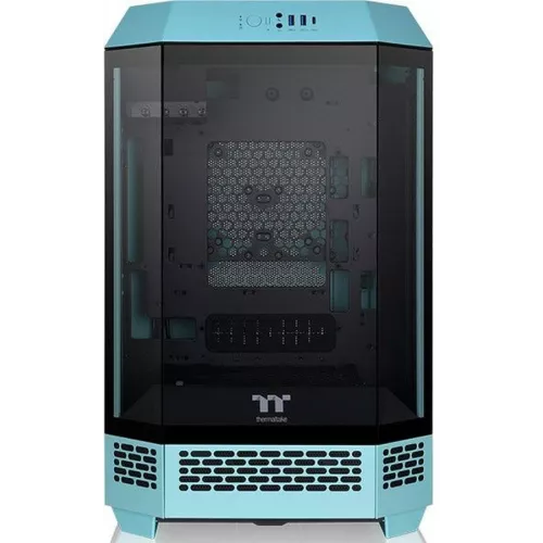 Корпус Thermaltake The Tower 300 Turquoise голубой без БП mATX 8x120mm 6x140mm 2xUSB3.0 audio bott PSU