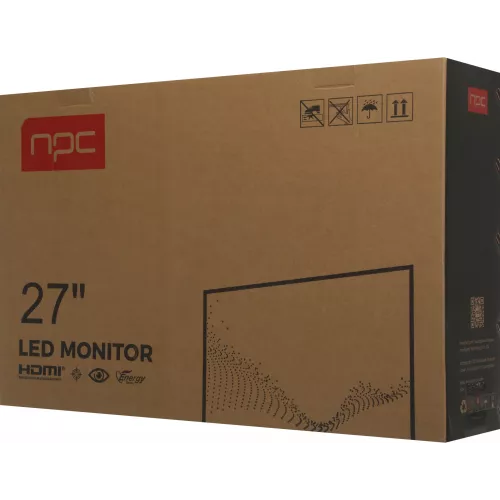 Монитор NPC 27" MF2712-B черный IPS LED 4ms 16:9 HDMI M/M Cam матовая HAS Piv 1000:1 300cd 178гр/178гр 1920x1080 100Hz G-Sync FreeSync VGA DP FHD USB 7.9кг