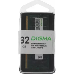 Память DDR5 32GB 4800MHz Digma DGMAS54800032D RTL PC5-38400 CL40 SO-DIMM 262-pin 1.1В dual rank Ret