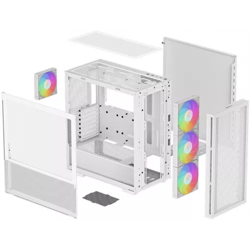 Корпус Deepcool CH560 белый без БП ATX 8x120mm 3x140mm 1xUSB3.0 audio bott PSU