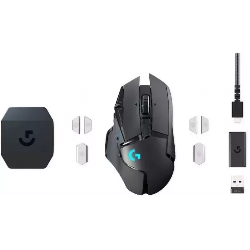 Мышь Logitech G502 Lightspeed черный оптическая 25600dpi беспров. USB 9but (910-005571)
