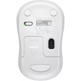 Мышь Logitech Silent M220 белый оптическая 1000dpi silent беспров. USB 2but (910-006508)