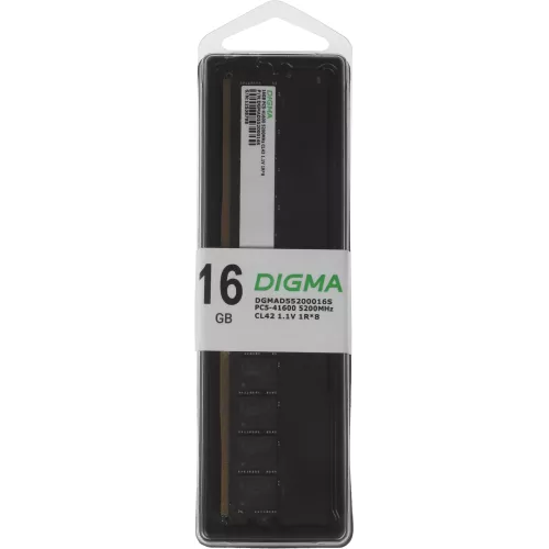 Память DDR5 16GB 5200MHz Digma DGMAD55200016S RTL PC5-41600 CL42 DIMM 288-pin 1.1В single rank Ret
