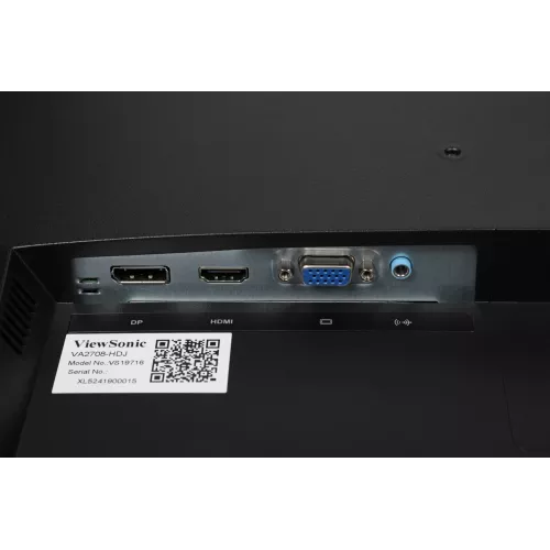 Монитор ViewSonic 27" VA2708-HDJ черный IPS LED 16:9 HDMI матовая HAS Piv 250cd 178гр/178гр 1920x1080 100Hz VGA DP FHD 6.1кг