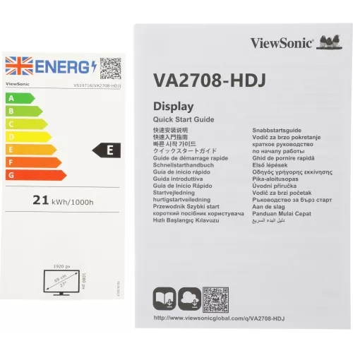 Монитор ViewSonic 27" VA2708-HDJ черный IPS LED 16:9 HDMI матовая HAS Piv 250cd 178гр/178гр 1920x1080 100Hz VGA DP FHD 6.1кг