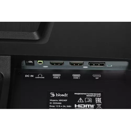 Монитор Bloody 23.8" MN240F черный IPS LED 1ms 16:9 HDMI M/M матовая 280cd 178гр/178гр 1920x1080 180Hz G-Sync DP FHD 2.9кг