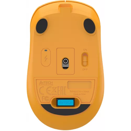 Мышь A4Tech Fstyler FG15C Air2 желтый оптическая 1200dpi беспров. USB для ноутбука 3but