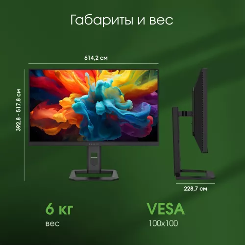 Монитор Digma Pro 27" Action M черный IPS LED 1ms 16:9 HDMI M/M матовая HAS 450cd 178гр/178гр 3840x2160 160Hz DP 4K USB 6кг