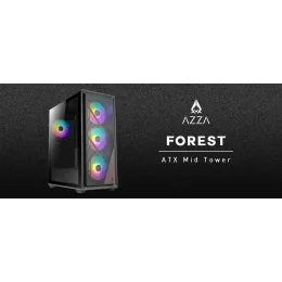 Корпус Azza Forest черный без БП ATX 4x120mm 4x140mm 2xUSB3.0 audio bott PSU
