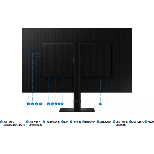 Монитор Samsung 32" ViewFinity S6 S32D604UAIXCI черный IPS LED 5ms 16:9 HDMI матовая HAS Piv 1000:1 350cd 178гр/178гр 2560x1440 100Hz DP 2K USB 7.2кг