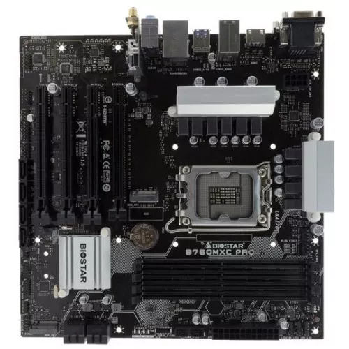 Материнская плата Biostar B760MXC Pro Soc-1700 Intel B760 4xDDR5 mATX AC`97 8ch(7.1) 2.5Gg RAID+VGA+DVI+HDMI