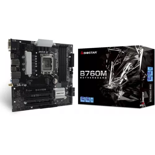 Материнская плата Biostar B760MXC Pro Soc-1700 Intel B760 4xDDR5 mATX AC`97 8ch(7.1) 2.5Gg RAID+VGA+DVI+HDMI