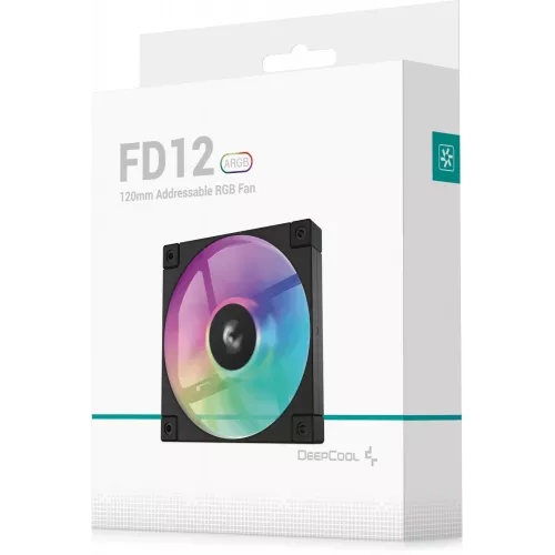 Вентилятор для корпуса Deepcool FD12 ARGB 120х120x25 черный 4-pin 26.9дБ (R-FD12-BKAPN1-G) Ret