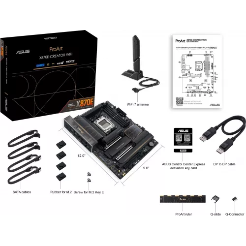 Материнская плата Asus PROART X870E-CREATOR WIFI Socket AM5 AMD X870E 4xDDR5 ATX AC`97 8ch(7.1) 1 x 10Gigabit + 1 x 2.5Gigabit RAID+HDMI+DP