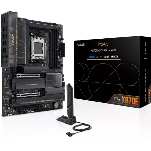 Материнская плата Asus PROART X870E-CREATOR WIFI Socket AM5 AMD X870E 4xDDR5 ATX AC`97 8ch(7.1) 1 x 10Gigabit + 1 x 2.5Gigabit RAID+HDMI+DP