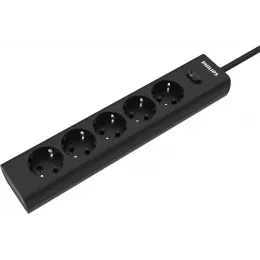 Сетевой фильтр Philips CHP2155BB/51 3м (5 розеток) черный (коробка)
