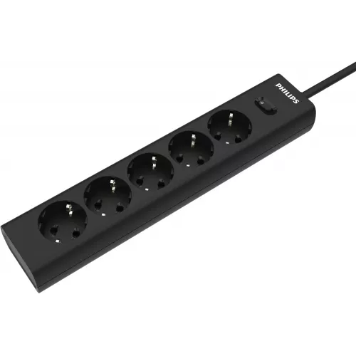 Сетевой фильтр Philips CHP2155BB/51 3м (5 розеток) черный (коробка)