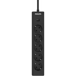 Сетевой фильтр Philips CHP2155BB/51 3м (5 розеток) черный (коробка)