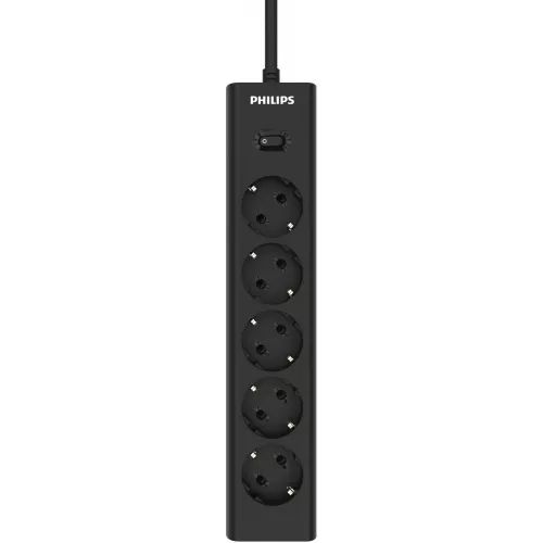 Сетевой фильтр Philips CHP2155BB/51 3м (5 розеток) черный (коробка)
