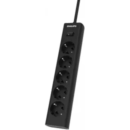 Сетевой фильтр Philips CHP2155BB/51 3м (5 розеток) черный (коробка)