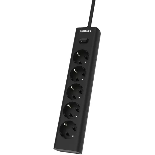 Сетевой фильтр Philips CHP2155BB/51 3м (5 розеток) черный (коробка)