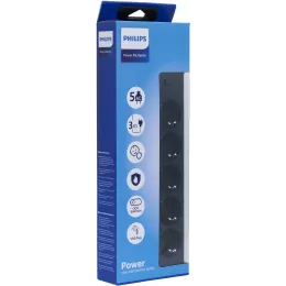 Сетевой фильтр Philips CHP2155BB/51 3м (5 розеток) черный (коробка)