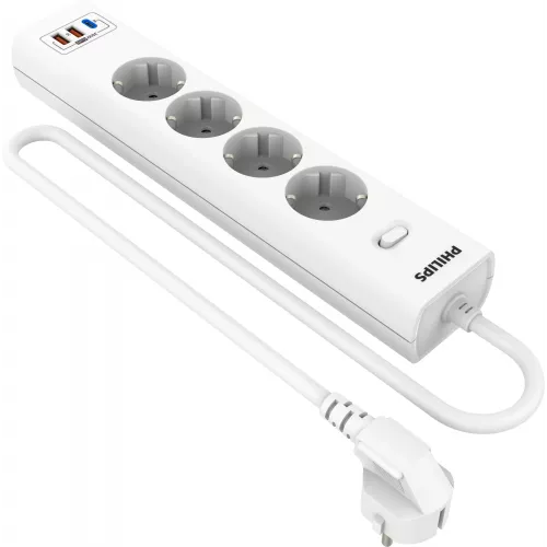 Сетевой фильтр Philips CHP8246WB/51 3м (4 розетки) белый (коробка)