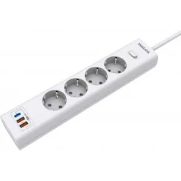 Сетевой фильтр Philips CHP8246WB/51 3м (4 розетки) белый (коробка)