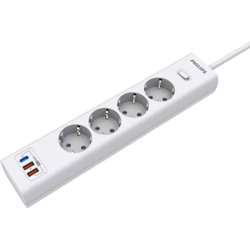 Сетевой фильтр Philips CHP8246WB/51 3м (4 розетки) белый (коробка)