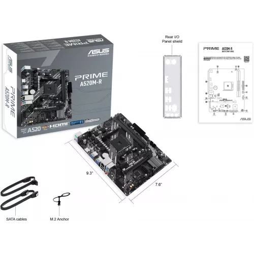 Материнская плата Asus PRIME A520M-R Soc-AM4 AMD A520 2xDDR4 mATX AC`97 8ch(7.1) GbLAN RAID+HDMI