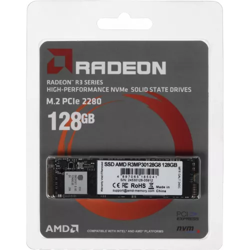 Накопитель SSD AMD PCIe 3.0 x4 128GB R3MP30128G8 Radeon M.2 2280