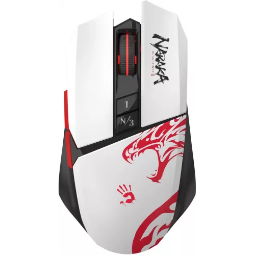 Мышь A4Tech Bloody R36 Ultra белый/черный/красный оптическая 12000dpi беспров. USB 7but (R36 ULTRA NARAKA USB)
