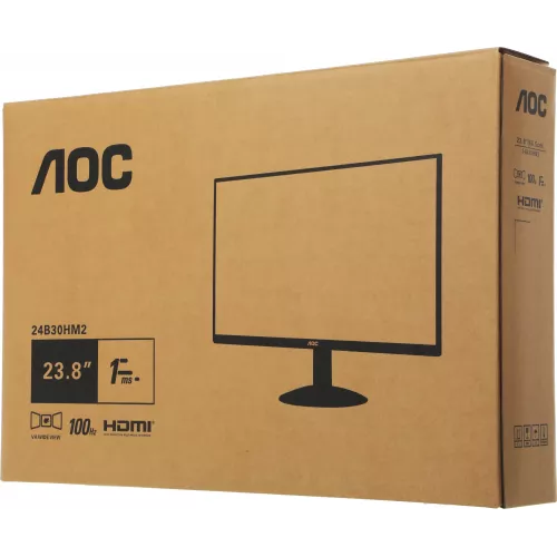 Монитор AOC 23.8" Value Line 24B30HM2 черный VA LED 4ms 16:9 HDMI матовая 250cd 178гр/178гр 1920x1080 100Hz VGA FHD 2.44кг