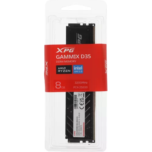 Память DDR4 8GB 3200MHz A-Data AX4U32008G16A-SBKD35 XPG Gammix D35 RTL Gaming PC4-25600 CL16 DIMM 288-pin 1.35В dual rank с радиатором Ret