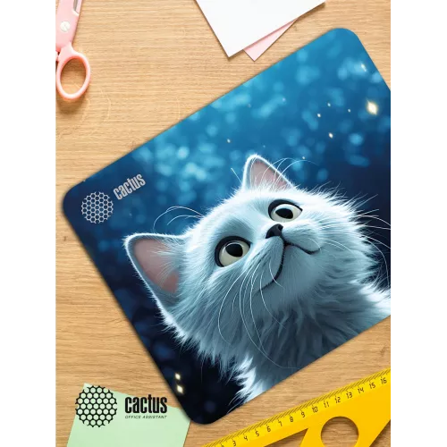 Коврик для мыши Cactus White Cat 300x250x3мм (CS-MPC-D11M)