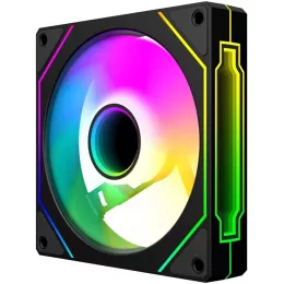 Вентилятор для корпуса Bloody CF-12 LCD ARGB 120х120x25 черный 4-pin 32дБ (упак.:1шт) (CF-12-ARGB120-BK) Ret
