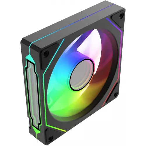 Вентилятор для корпуса Bloody CF-12 LCD ARGB 120х120x25 черный 4-pin 32дБ (упак.:1шт) (CF-12-ARGB120-BK) Ret