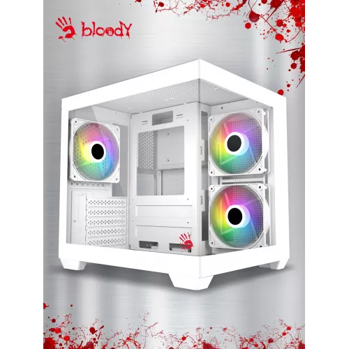 Корпус Bloody CC-121 белый без БП mATX 7x120mm 1xUSB2.0 1xUSB3.0 audio