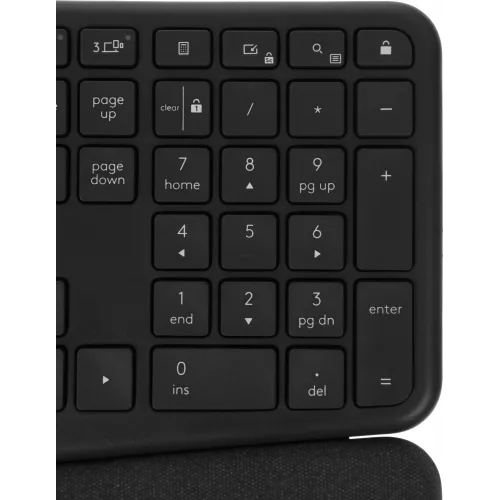 Клавиатура Logitech K860 черный USB беспроводная BT/Radio Multimedia Ergo (подставка для запястий) (920-010359)
