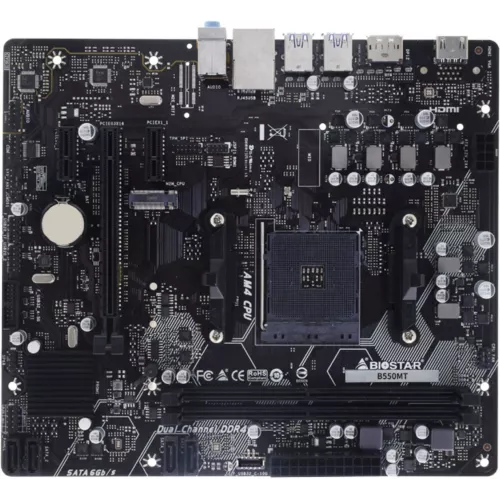 Материнская плата Biostar B550MT Soc-AM4 AMD B550 2xDDR4 mATX AC`97 8ch(7.1) GbLAN RAID+HDMI+DP