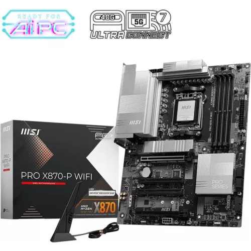 Материнская плата MSI PRO X870-P WIFI Socket AM5 AMD X870 4xDDR5 ATX AC`97 8ch(7.1) 5Gigabit RAID+HDMI