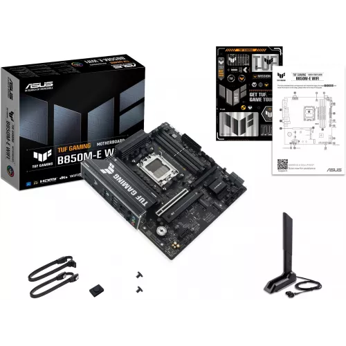 Материнская плата Asus TUF GAMING B850M-E WIFI Socket AM5 AMD B850 4xDDR5 mATX AC`97 8ch(7.1) 2.5Gg RAID+HDMI+DP